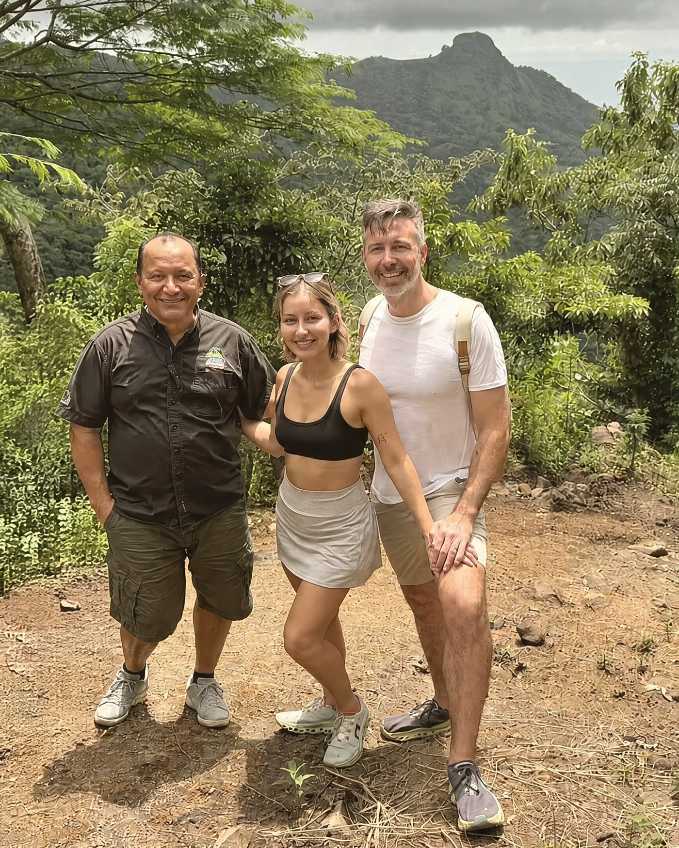 Armin, Brianna, James and family on the land above La Libertad